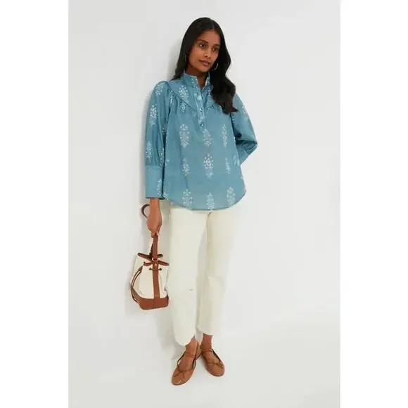 Tuckernuck Blue Floral Blouse - Picture 2 of 15